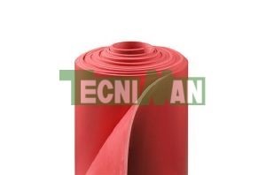 Plancha de caucho esponjosa roja