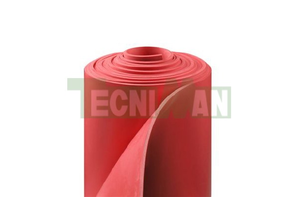 Plancha de caucho esponjosa roja